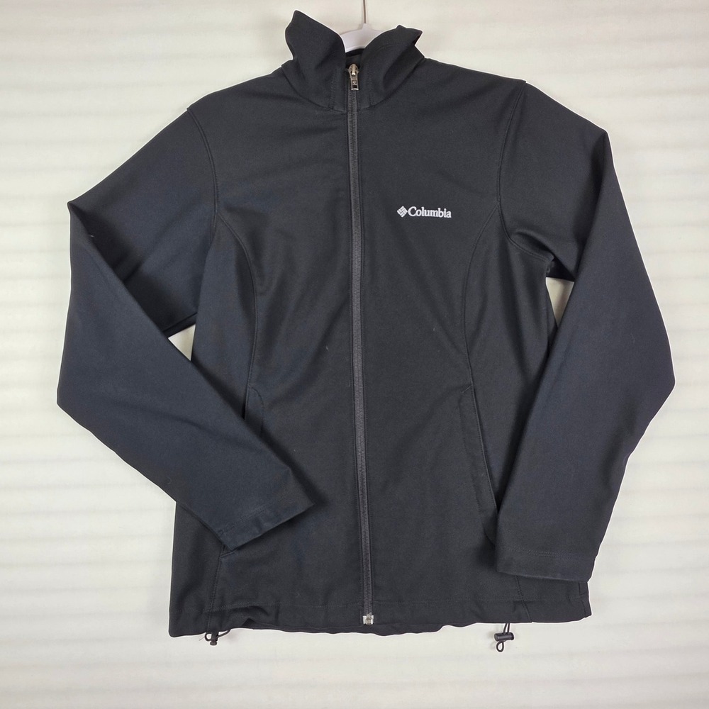 Columbia Softshell Jacket Womens Small Black Polyester Gorpcore Indie Sleaze